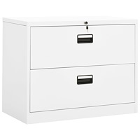 vidaXL Dokumentskåp vit 90x46x72,5 cm stål