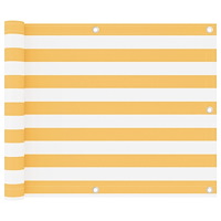 vidaXL Balkongskärm vit och gul 75x300 cm oxfordtyg