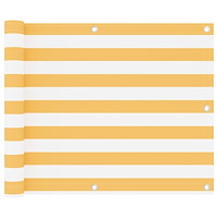 vidaXL Balkongskärm vit och gul 75x600 cm oxfordtyg