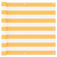 vidaXL Balkongskärm vit och gul 90x300 cm oxfordtyg