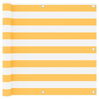 vidaXL Balkongskärm vit och gul 90x400 cm oxfordtyg