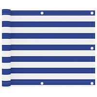 vidaXL Balkongskärm vit och blå 75x400 cm oxfordtyg