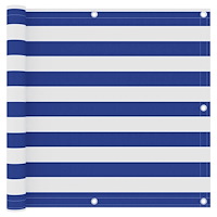 vidaXL Balkongskärm vit och blå 90x500 cm oxfordtyg