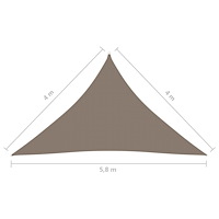 vidaXL Solsegel oxfordtyg trekantigt 4x4x5,8 m taupe