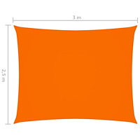 vidaXL Solsegel oxfordtyg rektangulärt 2,5x3 m orange