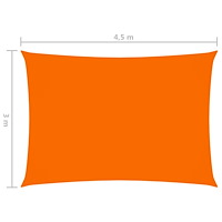 vidaXL Solsegel oxfordtyg rektangulärt 3x4,5 m orange