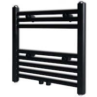 vidaXL Handdukstork centralvärme element rak 480 x 480 mm svart