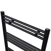 vidaXL Handdukstork centralvärme element rak 480 x 480 mm svart