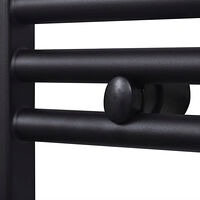 vidaXL Handdukstork centralvärme element rak 480 x 480 mm svart