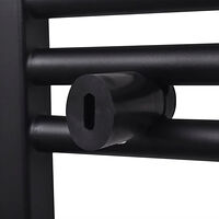 vidaXL Handdukstork centralvärme element rak 480 x 480 mm svart