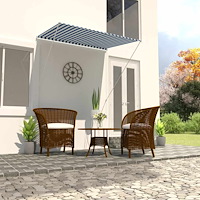 vidaXL Markis 150x150 cm blå och vit