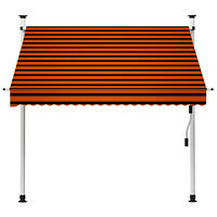 vidaXL Markis manuellt infällbar 200 cm orange och brun