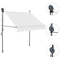 vidaXL Markis manuellt infällbar med LED 100 cm gräddvit