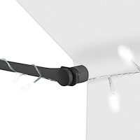 vidaXL Markis manuellt infällbar med LED 100 cm gräddvit