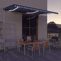 vidaXL Manuell markis med solcellsdriven LED-belysning 6 x 3 m