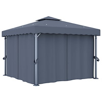vidaXL Paviljong med draperi 3x3 m antracit aluminium
