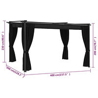 vidaXL Paviljong 4x3 m antracit