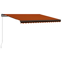 vidaXL Markis manuellt infällbar 450x300 cm orange och brun