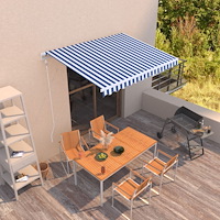vidaXL Automatisk markis 300x250 cm blå och vit