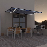 vidaXL Manuell markis med solcellsdriven LED-belysning 5 x 3,5 m