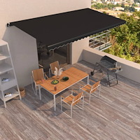 vidaXL Markis manuellt infällbar 600x350 cm antracit