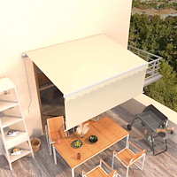 vidaXL Manuell markis med rullgardin 3x2,5m cm gräddvit