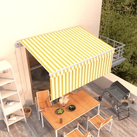 vidaXL Automatiserad markis med rullgardin 3x2,5 m gul och vit