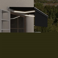 vidaXL Automatiserad markis vindsensor rullgardin LED 3x2,5m antracit