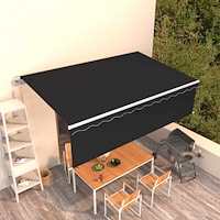 vidaXL Automatiserad markis med rullgardin 5x3m antracit