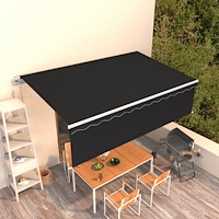 vidaXL Automatiserad markis med rullgardin 5x3m antracit