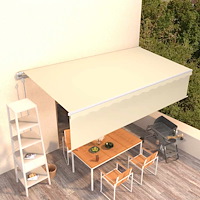 vidaXL Automatiserad markis med rullgardin 6x3m gräddvit