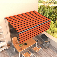 vidaXL Automatisk infällbar markis med rullgardin 4,5x3m orange/brun