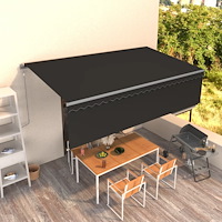 vidaXL Automatiserad markis med rullgardin 5x3m antracit