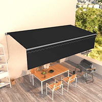 vidaXL Manuell markis med rullgardin 6x3m antracit