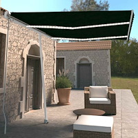 vidaXL Markis manuellt infällbar med LED 350x250 cm antracit