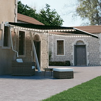 vidaXL Automatisk markis med vindsensor & LED 400x300 cm antracit