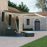 vidaXL Automatisk markis med vindsensor & LED 450x300 cm gräddvit