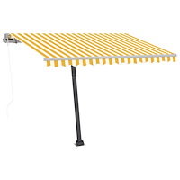 vidaXL Automatisk markis med vindsensor & LED 300x250 cm gul/vit