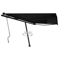 vidaXL Markis manuellt infällbar fristående 400x350 cm antracit