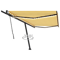 vidaXL Manuell markis med solcellsdriven LED-belysning 5 x 3,5 m