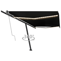 vidaXL Automatisk markis med vindsensor & LED 500x350 cm antracit