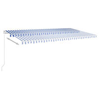 vidaXL Fristående automatisk markis 600x350 cm blå/vit