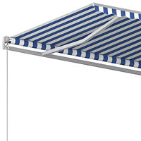 vidaXL Fristående automatisk markis 600x350 cm blå/vit