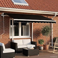 vidaXL Markis med stolpar manuellt infällbar 3x2,5 m antracit