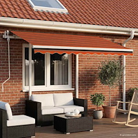 vidaXL Markis med stolpar manuellt infällbar 3,5x2,5 m orange och brun