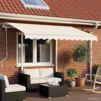 vidaXL Manuell markis med solcellsdriven LED-belysning 3,5 x 2,5 m
