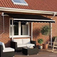 vidaXL Markis med stolpar automatiskt infällbar 3,5x2,5 m antracit