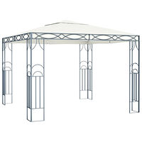vidaXL Paviljong med ljusslinga LED 300x300 cm gräddvit