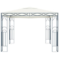 vidaXL Paviljong med ljusslinga LED 300x300 cm gräddvit