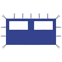 vidaXL Sidovägg med fönster till partytält 4x2 m blå